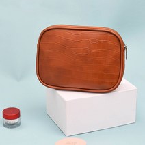 인조 악어 가죽 패턴 지퍼 여행용 파우치