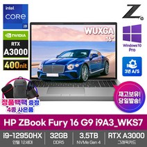 HP 워크스테이션 노트북 ZBook Fury 16 G9 i9A3_WKS7 RTX A3000 12세대i9 NVMe3.5TB 32GB WIN10Pro WUXGA 16형, 실버, 코어i9, 3584GB, WIN10 Pro