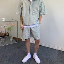 ﻿아노락 반바지 세트 땀복 여름 커플 나일론 숏 팬츠 시티보이 원마일웨어