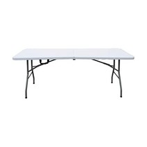 sogesfurniture 접이식 테이블 70.9 x 29.1인치 Fold-in-Half 블로우 성형 테이블 센터 폴딩 Utiity 조립이 필요 없고 휴대가 간편함 흰색 B, 6피트
