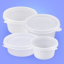 원형 반죽용기 대 600세트 450ml 국내생산 이유식 소분용기 국물용기, 반투명
