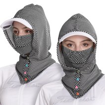 아리체 UV 차단 통풍 메쉬 후드 뒷목 가리개 + UV 차단 쿨 메쉬 마스크 세트, 상세설명 참조