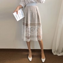 요시아나 [세일] [당일발송] 레이스 투톤 스커트 -2컬러