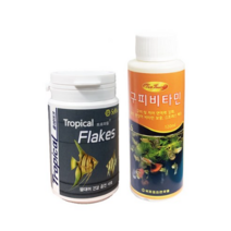 트로피칼 플레이크 열대어 건강 증진 사료 15g + 투터치 구피 비타민 120ml 세트, 1세트