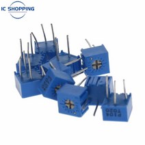 10pcs 3362p 단일 회전 정밀 가변 저항 100r 500r 1k 2k 5k 10k 20k 50k 100k 200k 500k 1m 전위차계, 200k 옴