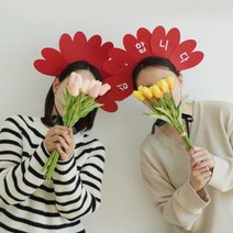 어버이날 인간 카네이션 머리띠 만들기 DIY 키트 재료 효도할게요+양면테이프, 1개