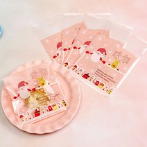 디엠몰 40장 다먹는지 지켜보고있다 산타루돌프 선물 디저트 음식 소품 간식 잡화 포장지 OPP 봉투, 40장(2SET), XB-012