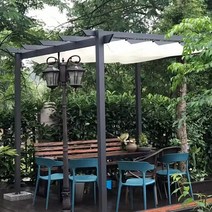 그늘막 시골집 천막 웨이브 스카이어닝 차양막 정원 테라스 공원 단독주택 가제보, 3*4 화이트 틀+화이트 천막