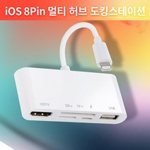 아이폰 8핀 허브 미러링 라이트닝컨버터 HDMI+SD+TF+USB
