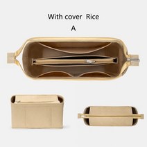 storage bag 펠트 fit for handbag tot bag 고용량 화장품 가방 홈 여행 삽입 라이너 가방 메이크업 가방, l, 덮밥으로