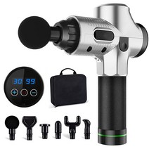 딥티슈 마사지 건 두드리는 페시아 핸드 헬드 바디 목 허리 통증 완화, 03 Silver_03 UK Plug
