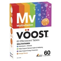 뉴질랜드 직구 Voost Multivitamin Effervescent 철분 종합비타민 발포성 정제 60TAB 1팩, 수량, 상세참조