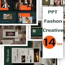 14 세트의 패션 잡지 PPT 템플릿 Morandi 따뜻한 색상 창조적 인 고급 그래픽 디자인, 한개옵션0