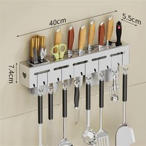 주방 악세사리 주방 찬장 스토리지 랙 30cm 스테인레스 스틸 다기능 후크 다중 설치 방법 벽 E12188, 한개옵션1, 06 6