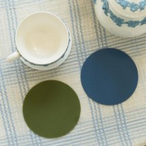 BK국산 실리콘 컵받침 카페 티코스터 논슬립 원형 10cm, 엠보싱 마린블루