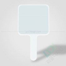 사각 손거울 손잡이 미용 화장 휴대용 거울 화이트, 기본