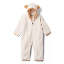컬럼비아키즈 테디 베어 베이비 화이트 초크 셰르파 양털 우주복 유아 후리스 보온 아우터 Tiny Bear Bunting