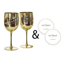 Moet Chandon 모엣샹동 골드 임페리얼 아크릴 샴페인 유리 컵 종이컵받침 세트