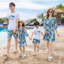 맘커플 모녀 시밀러룩 원피스 아빠아들 엄마랑딸 아기랑 커플룩 하와이 드레스 가족 맞춤 의상 나 옷 세트패밀리 룩 드레스여름