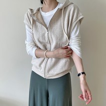 데일리앤 여성 베이직 간절기 후드 베스트 집업 코드