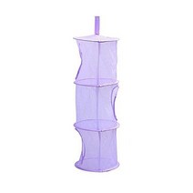 센스업폴딩선반 높이조절 5단 3 철제 수납 원터치 3 shelf net kids toy organizer 가방 홈 메쉬 교수형 스토리지 침실 벽 도어 옷장, 자주색