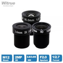 캐논 니콘 호환 미러리스렌즈 1080p cctv 렌즈 2.8mm 3.6mm 6mm m12 마운트 2mp 조리개 f2.0 감시 보안 카메라용 12.7 형식, 02 3.6MM