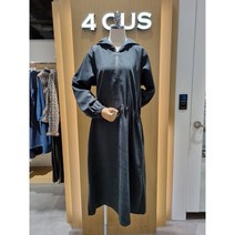 [4CUS]포커스 (FW1J7OP0220) 스웨이드 후드 스트링 롱 원피스