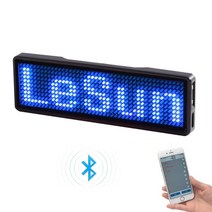 led 전광판 네온 라인조명 미니 광고판 블루투스 LED 이름 배지 DIY 프로그래밍 가능한 스크롤 메시지 보드 파티 회의용 다국어 태그 패턴 디스플레이, [04] Blue