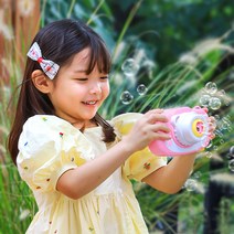 해피플레이 곰돌이 자동 비눗방울 카메라 버블건 놀이 장난감, 곰돌이 자동 비눗방울 카메라 핑크
