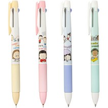 제노 3색볼펜 0.38mm 앵그리 리틀걸 /다색펜, 페일오렌지
