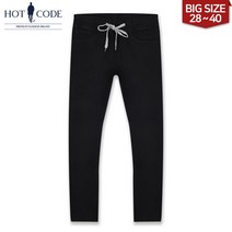 핫코드 남성용 사계절 빅사이즈 스판 블랙진 밴딩 청바지 HC8873