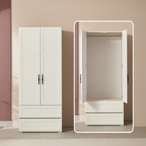 동서가구 이즈 도리스 800 투서랍 키큰 옷장, 화이트