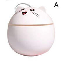 고양이 공기청정기 애견 악취 미세먼지 냄새제거 귀여운 고양이 모양 미니 가습기 300ml h 저소음 공기, 01 WHITE