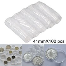 주화케이스 앨범 액자 수집 100pcs 41cm 투명 라운드 동전 상자 캡슐 케이스 동전 보호 스토리지 컬렉션 홀더 컨테이너 가정 용품