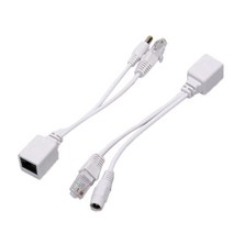 PoE 인젝터 스플리터 2pcs poe 케이블 이더넷 어댑터 케이블을 통한 수동 전원 poe 분배기 rj45 인젝터 전원 공급 장치 모듈 ip 카메라 용 12-48v, 없음