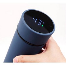 신생아 보온병 원터치 아기 유아 분유 보온보냉 온도표시 텀블러 물병 스테인레스 450ml, 퓨어화이트