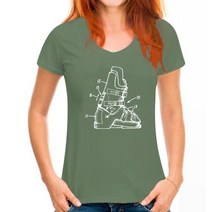 겨울 스노우 스포츠 스키 부츠 특허 티셔츠 청사진 프린트 스노우 겨울 스포츠 선물 p268, 13 WoMen pea green_05 L