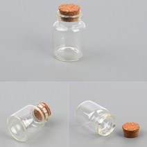 가루 보관 수납용기 유리병 코르크 마개 원통 구슬 부품, 사이즈, 30x60mm