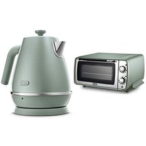 [세트 구입] 데롱기 (DeLonghi) 디스틴타 페룰라 컬렉션 그린 전기 주전자 1L KBIN1200J-GR & 디스틴타 페룰라 컬렉션 오븐 & 토스터 그린 EOI408J-GR