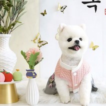 포메라니안한복 말티즈한복 비숑한복 푸들한복 보더콜리한복 요크셔테리어한복 강아지설날한복세트 스냅단추형 간편 개량한복 사계절용, 화이트