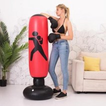 안전한 에어 샌드백 스트레스해소법 쌘드백 펀칭, 샌드백(옐로우)+글러브소형