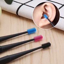 도매창고 실리콘 나선형 브러쉬 양면 양쪽 귀이개 귀지 귓밥 제거 귀 파개 이어 클리너 청소 후비개, 양면귀이개-실리콘-핑크