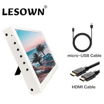 포터블 모니터 휴대용 미니 보조 호환 휴대용 터치 스크린 모니터 7 인치 HDMI 화면 소형 디스플레이 1024x, 03 Touch Monitor  White
