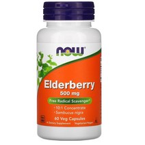 1+1 나우 푸드 Now Foods 삼부커스 엘더베리 500mg 안토시아닌 60캡슐 2병세트
