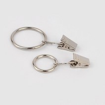 [미스릴리] 커튼 링 집게 커텐 레일 원형 링 걸이 홀더 세트, 기본, 대 6P