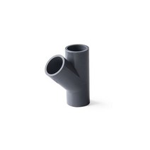 파이프 pe이중벽관 pvc관 ID 20 25 32 40 50 63mm PVC 경사 티 커넥터 45 도 기울어 진 3 방향 조인트 정원 관개 y형 피팅118596, Inner Dia 110mm_Grey