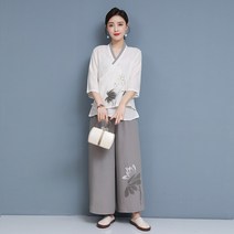 생활한복 복고 여름 여성 절복 법복 철릭 퓨전 개량 한복 세트