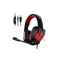 게이밍 헤드셋 ps4 헤드폰 ps5 헤드셋 게임 유선 게이밍 헤드폰 포트나이트 Switch 스위치 헤드폰 LED 노이즈 캔슬링 게임용 PS5 / PC / FPS / PC 지원 남녀 겸용 선물 PHOINIKAS 빨강