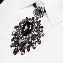 복고 원석 엔티크 레트로 기념일 큐빅 루프타이 넥타이 솔리드 정장 캐주얼