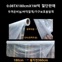 0.08TX180cm 1M씩 절단판매 김장비닐 내맘대로 잘라쓰는비닐 롤비닐 미술놀이비닐 막기비닐 물감놀이비닐 소폭비닐 대폭비닐 비닐롤 비닐, 0.08TX180cmX1M